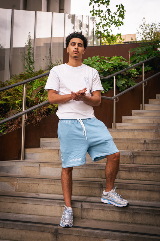 consistency 'shorts set' blue & white